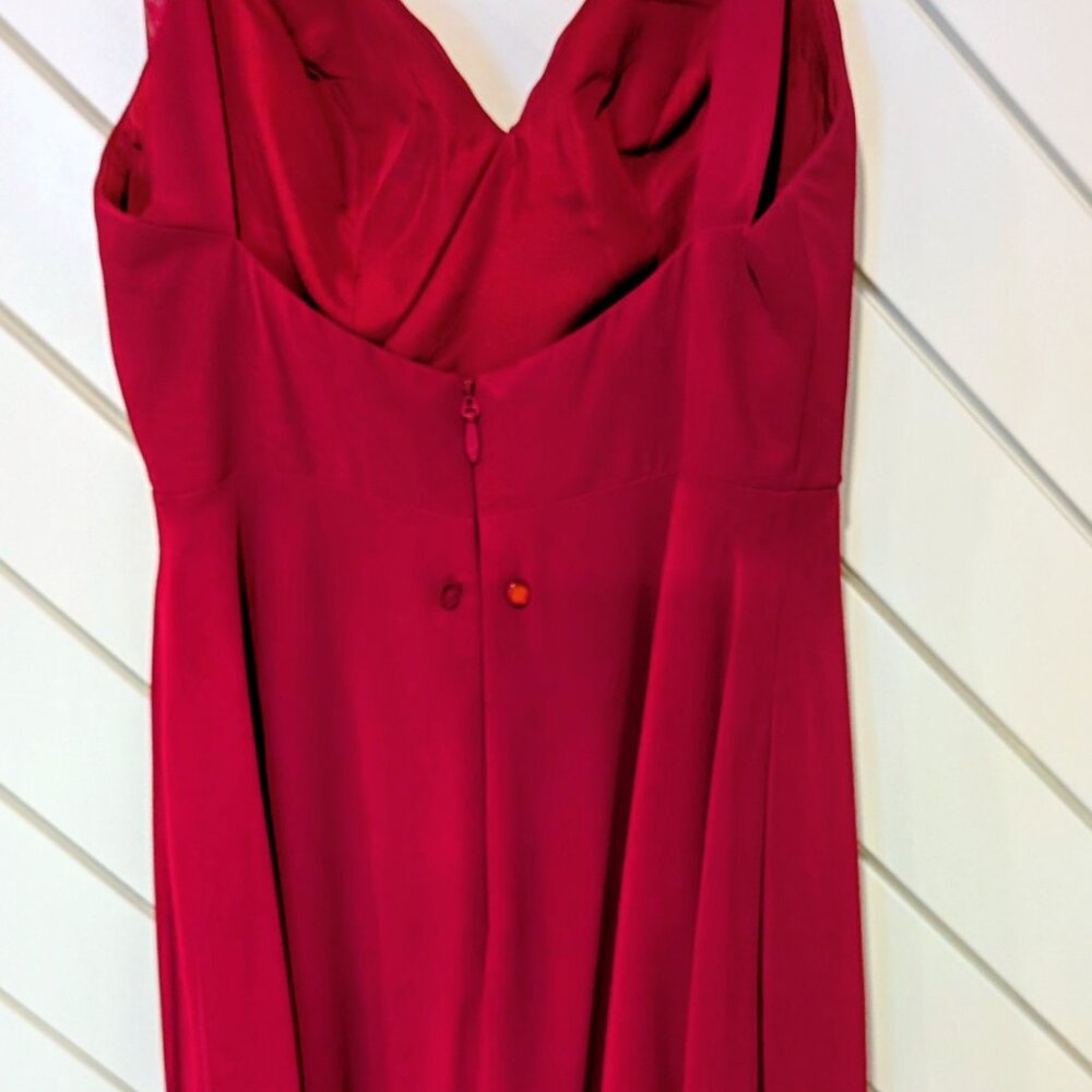 Azazie Davis Burgundy Red Strapless Bridesmaid Gown - Picture 5 of 6